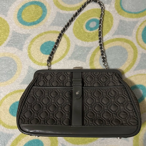 Vera Bradley Handbags - Vera Bradley Quilted Chain-Handle Shoulder Bag in Dark Gray